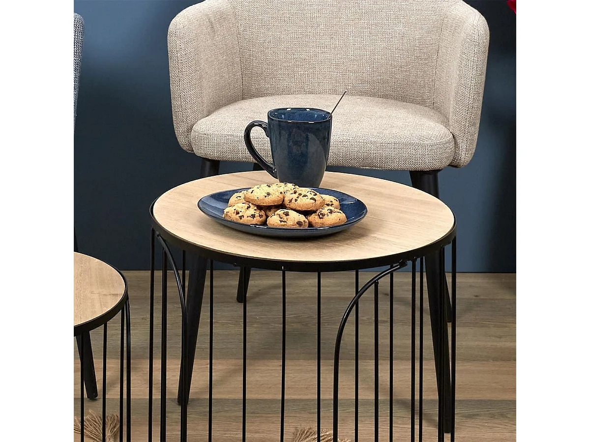 Set de 6 assiettes à dessert galet en céramique au grés du temps bleu (22x18cm) - GALET