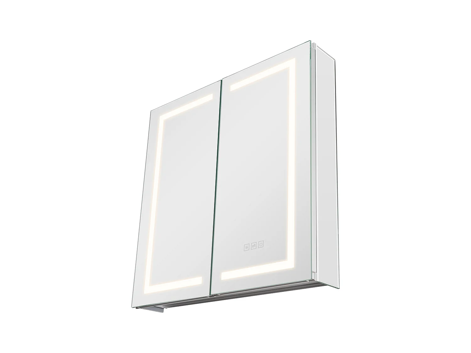 Armoire Murale Salle de Bain SucceBuy Armoire de Toilette avec Miroir HD et LED 3 Couleurs à Intensité Variable, Fonction de Désembuage à Mémoire, 65x65 cm
