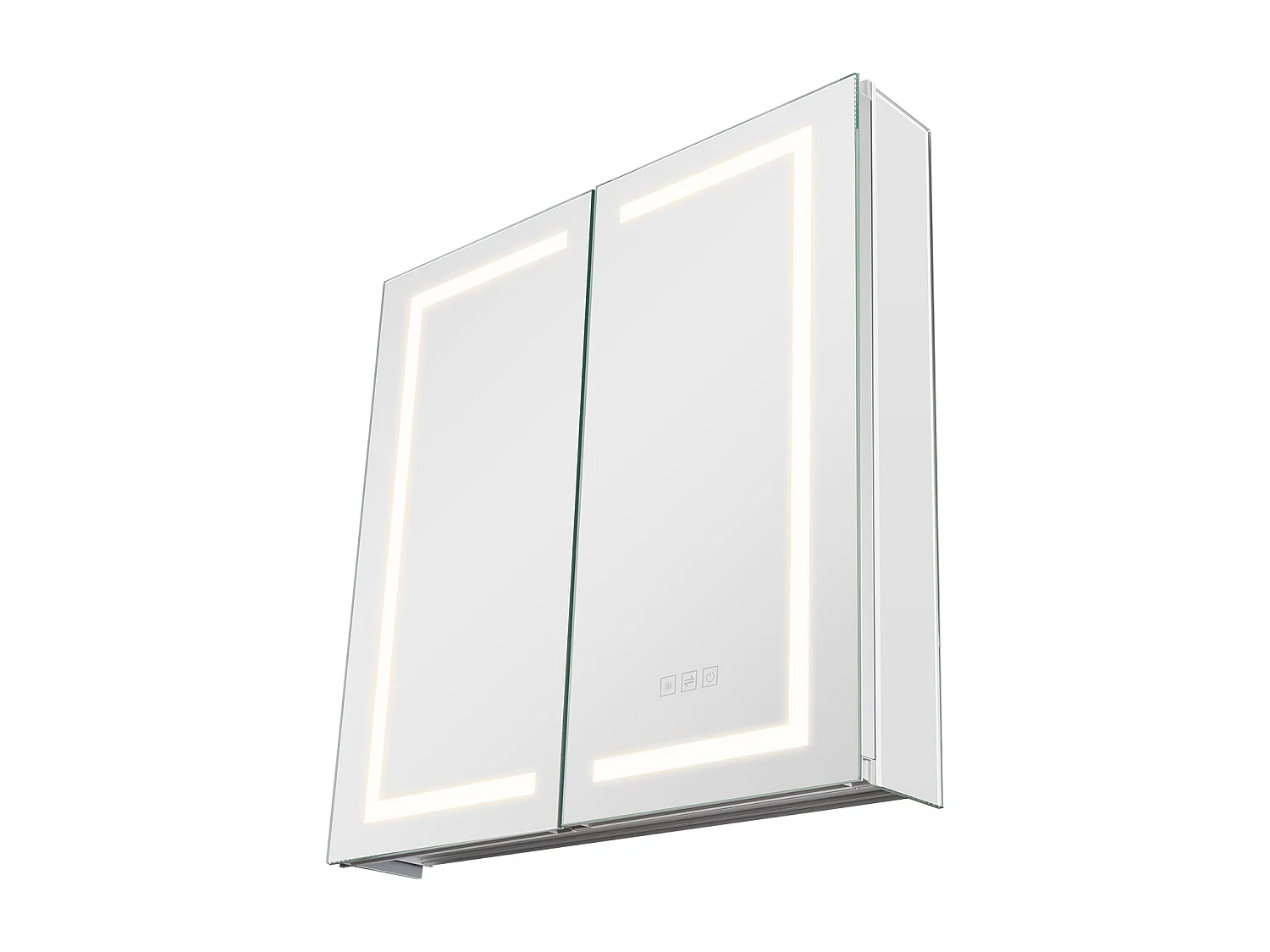 Armoire Murale Salle de Bain SucceBuy Armoire de Toilette avec Miroir HD et LED 3 Couleurs à Intensité Variable, Fonction de Désembuage à Mémoire, 65x65 cm
