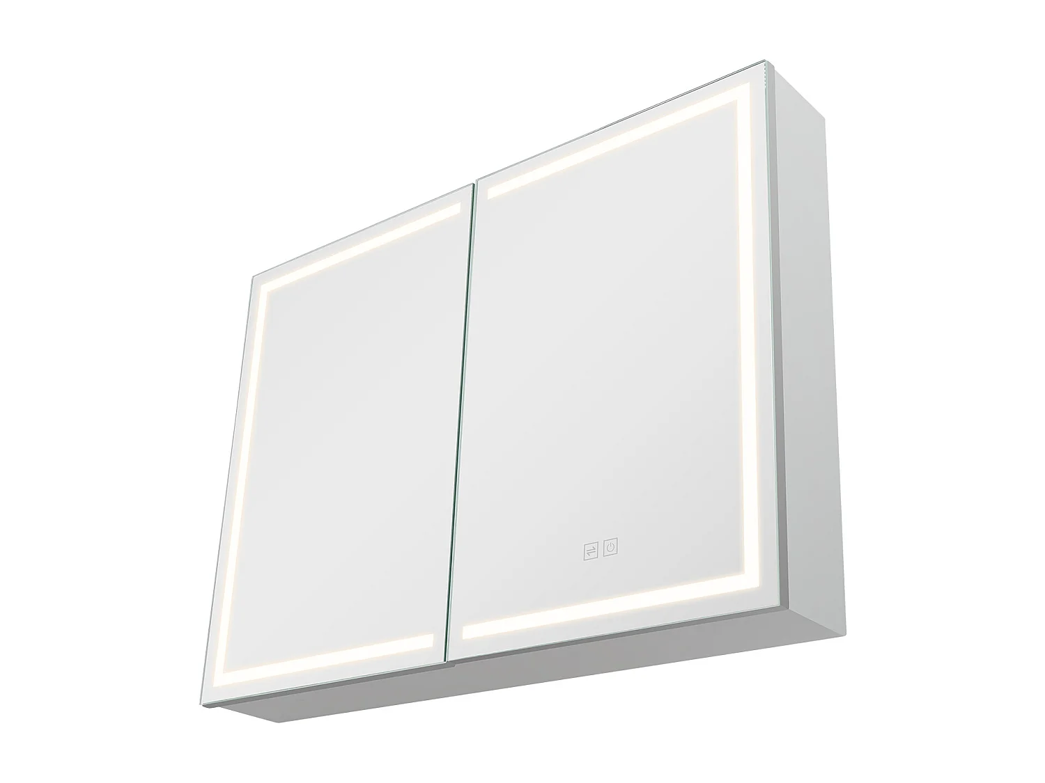 Armadio da Parete per Bagno SucceBuy Armadietto da Bagno con Specchio HD e LED a 3 Colori con Intensità Regolabile, Prese e Porte USB, 60x80 cm