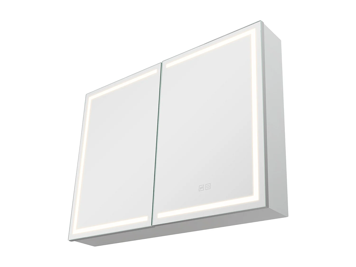 Armadio da Parete per Bagno SucceBuy Armadietto da Bagno con Specchio HD e LED a 3 Colori con Intensità Regolabile, Prese e Porte USB, 60x80 cm