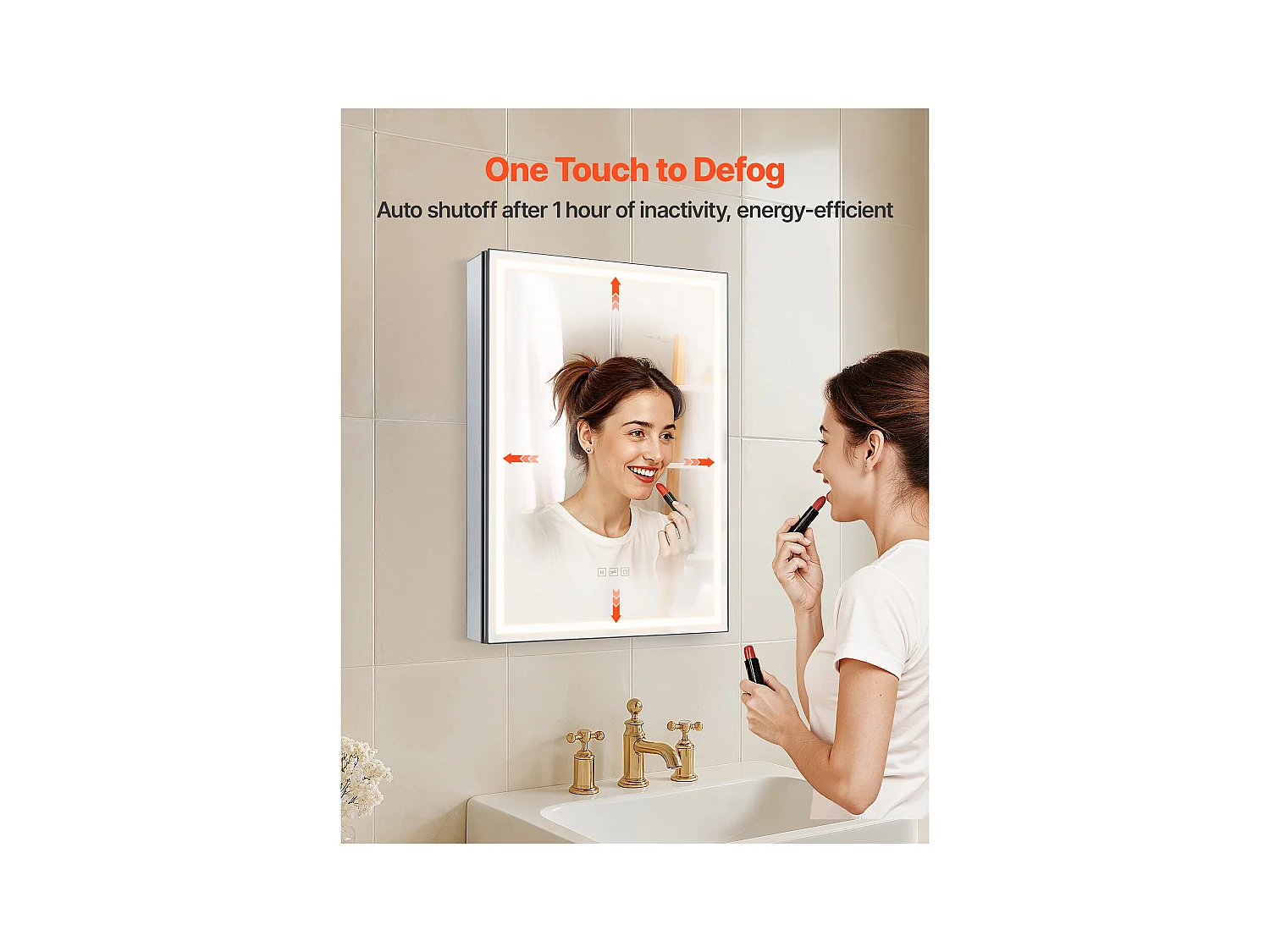 Armoire Murale Salle de Bain SucceBuy Armoire de Toilette avec Miroir et LED 3 Couleurs à Intensité Variable, Fonction de Désembuage à Mémoire, 50x70 cm