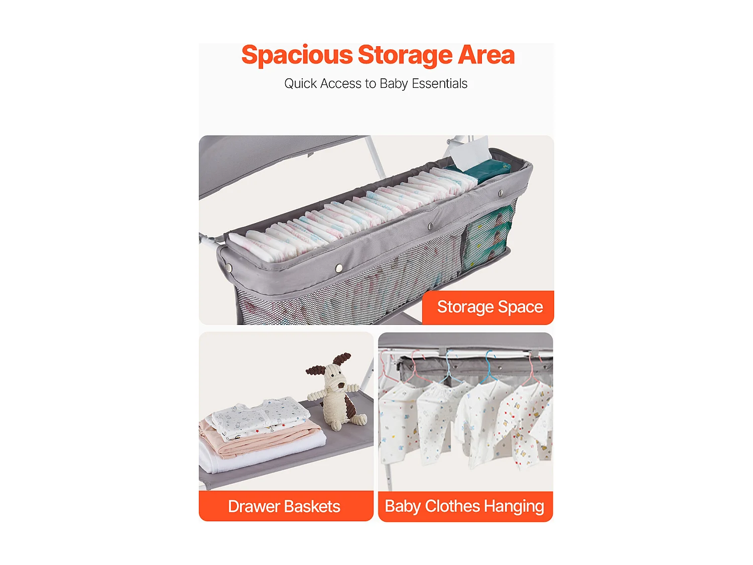 Mesa para Trocar Fraldas Dobrável SucceBuy Plano para Trocar Fraldas com Cesto Lateral e Rodízios Bloqueáveis, Móvel para Bebés com Altura Ajustável