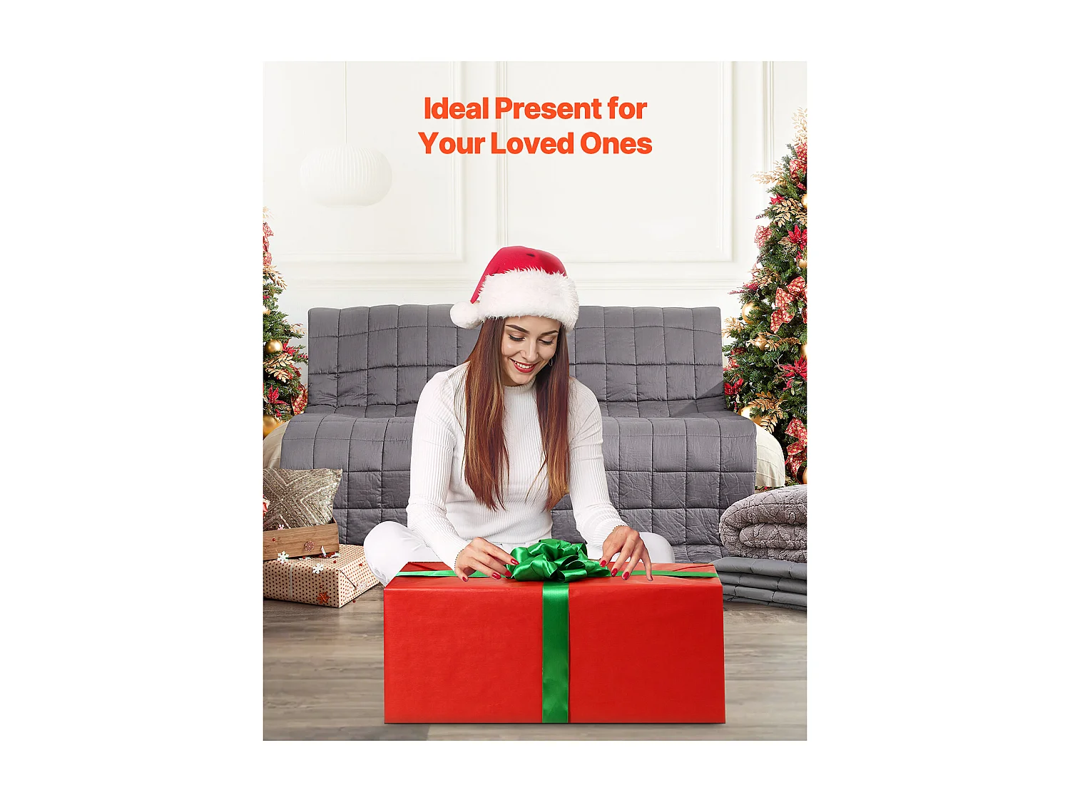 Cobertor Pesado SucceBuy, Edredão Pesado 203 x 221 cm, 11,5 kg, com Pérolas de Vidro, Adequado para Pessoas com 113-140 kg, para Aliviar a Ansiedade, Cinza