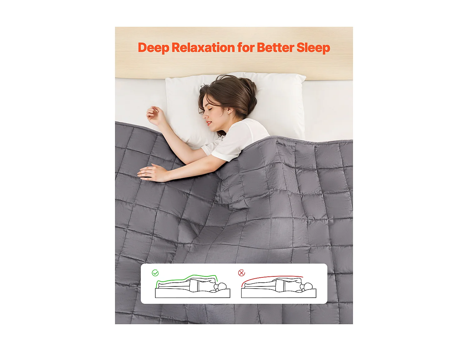 Cobertor Pesado SucceBuy, Edredão Pesado 203 x 221 cm, 11,5 kg, com Pérolas de Vidro, Adequado para Pessoas com 113-140 kg, para Aliviar a Ansiedade, Cinza