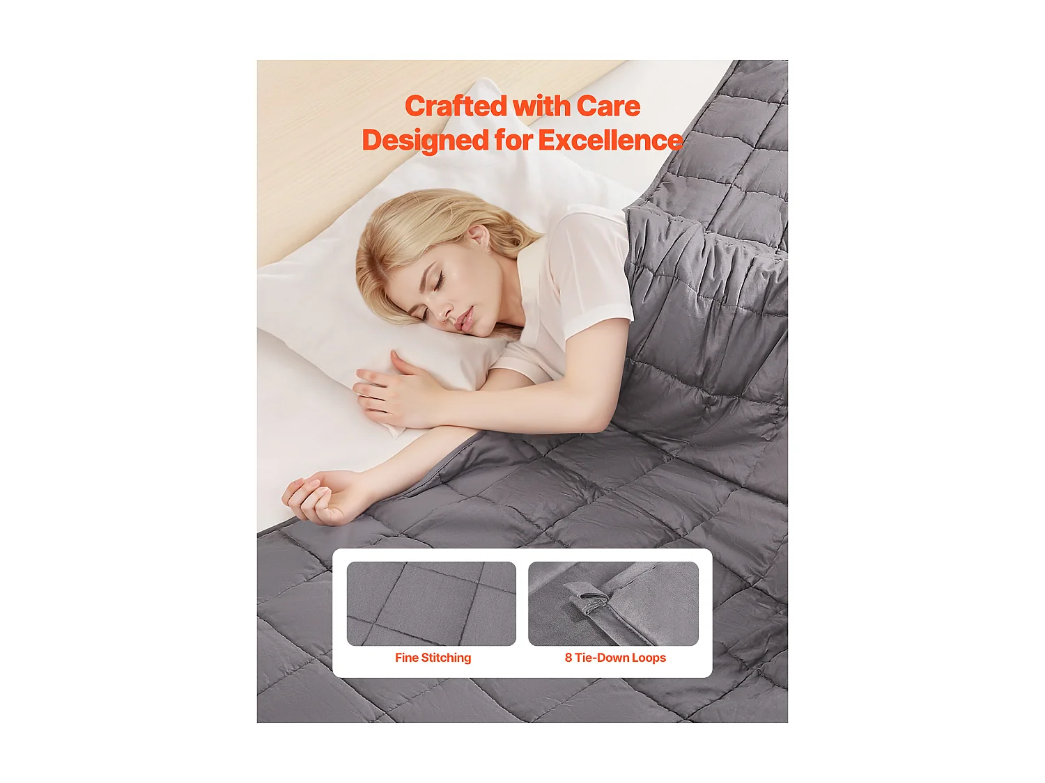 Couverture Lestée SucceBuy, Couette Lourde 203 x 221 cm, 11,5 kg, avec Perles de Verre, Convient aux Personnes 113-140 kg, pour Soulager Anxiété et Stress, Gris