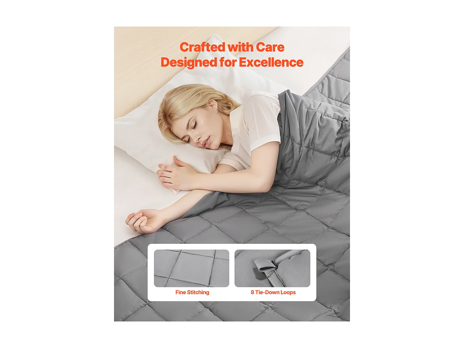 Couverture Lestée SucceBuy, Couette Lourde 223,5 x 264 cm, 9,2 kg, avec Perles de Verre, Convient aux Personnes 90-113 kg, pour Soulager Anxiété et Stress, Gris