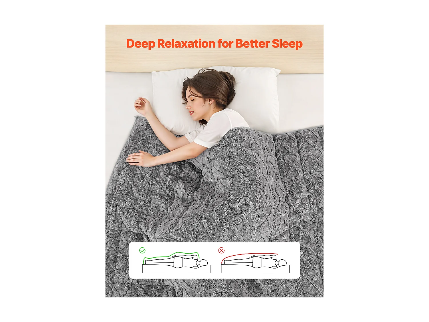 Couverture Lestée SucceBuy, Couverture Lourde 152x203 cm, 9,2 kg, Polaire Douce Chaude Moelleuse avec Perles de Verre, Convient aux Personnes 90-113 kg, Gris