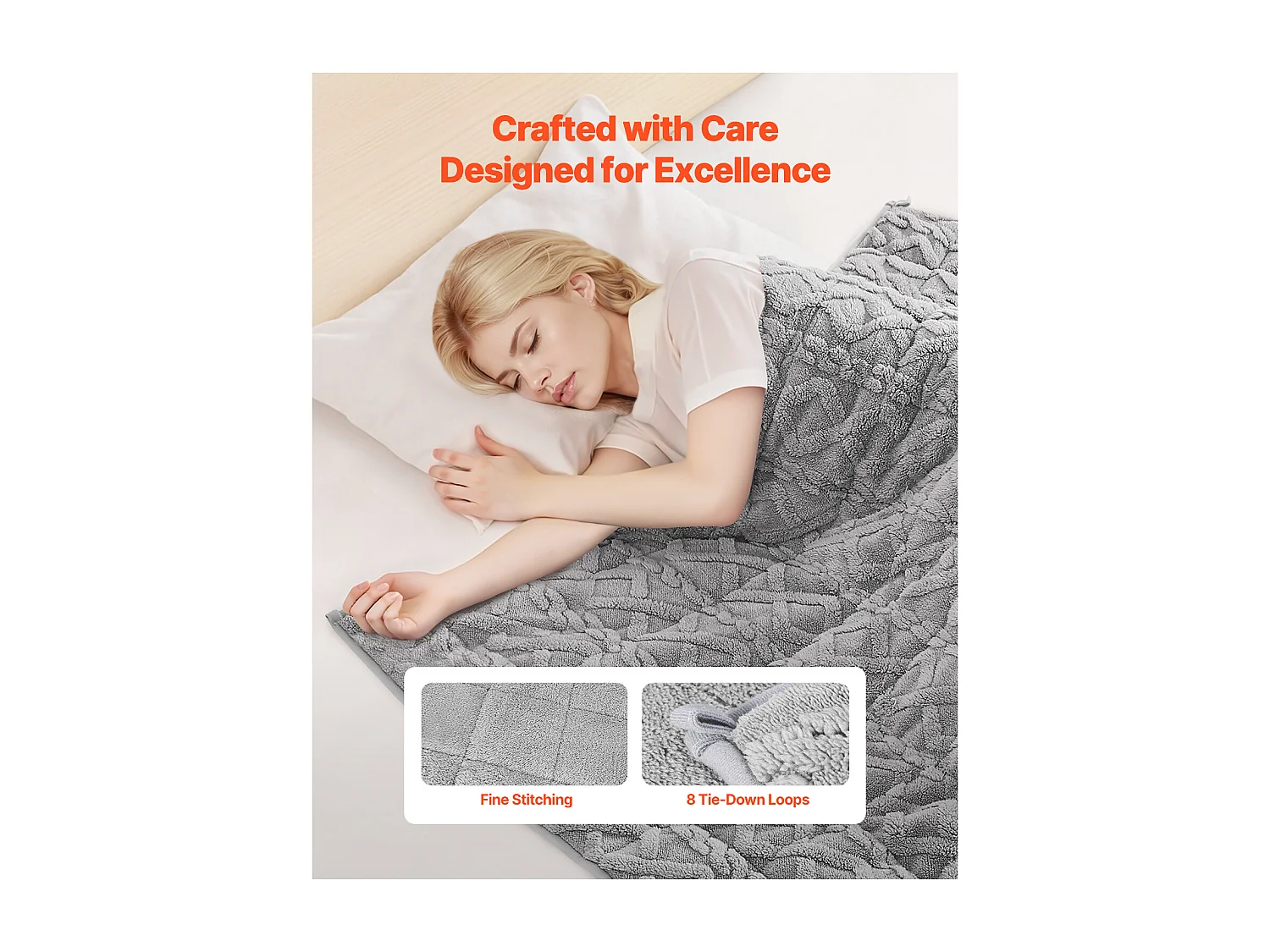 Verzwaarde Deken SucceBuy, Zware Deken 152 x 203 cm, 9,2 kg, Zachte, Warme Fleece met Glazen Kralen, Geschikt voor Personen van 90-113 kg, Grijs