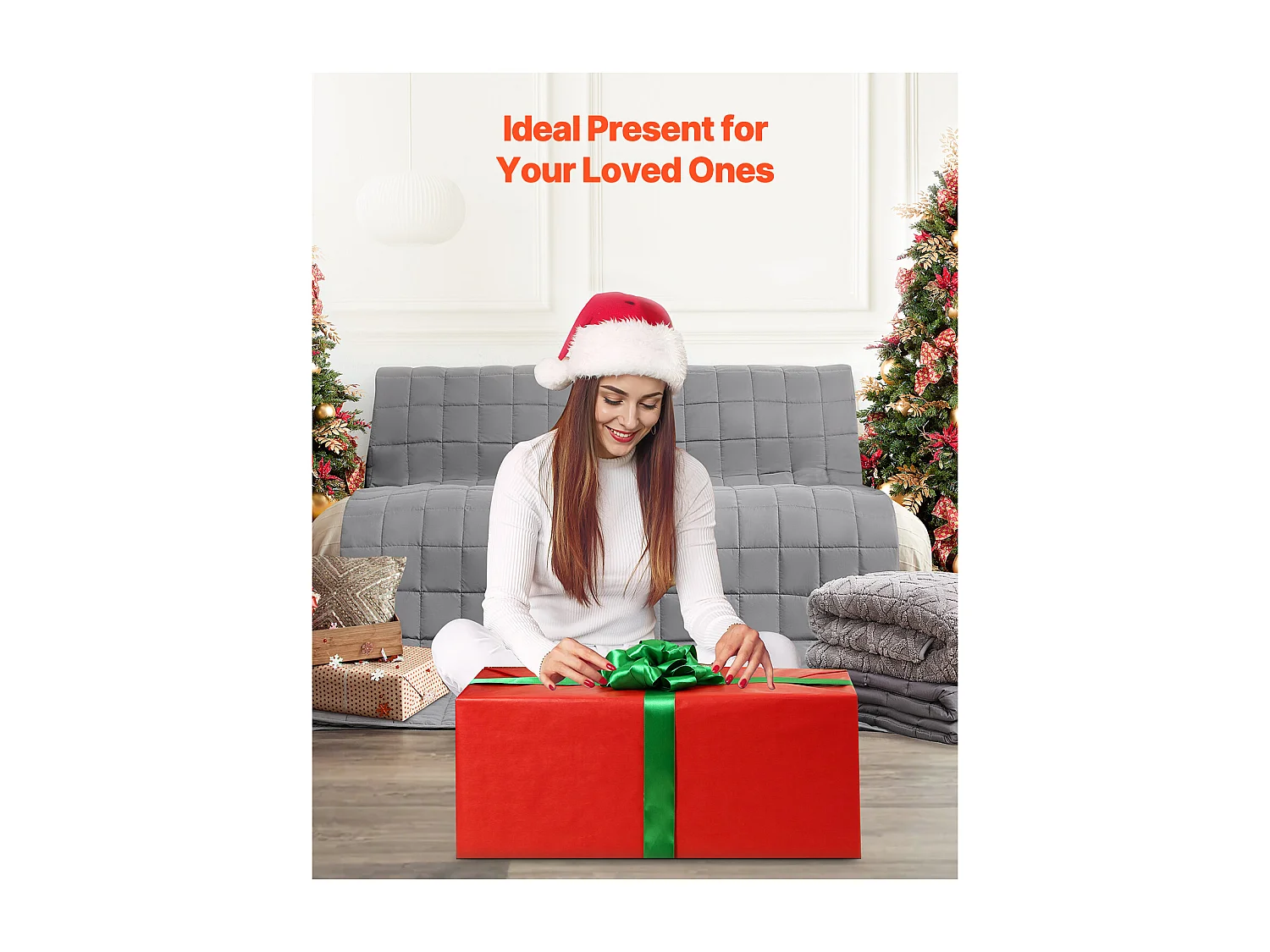 Couverture Lestée SucceBuy, Couette Lourde 223,5 x 264 cm, 11,5 kg, avec Perles de Verre, Convient aux Personnes 113-140 kg, pour Soulager Anxiété et Stress, Gris