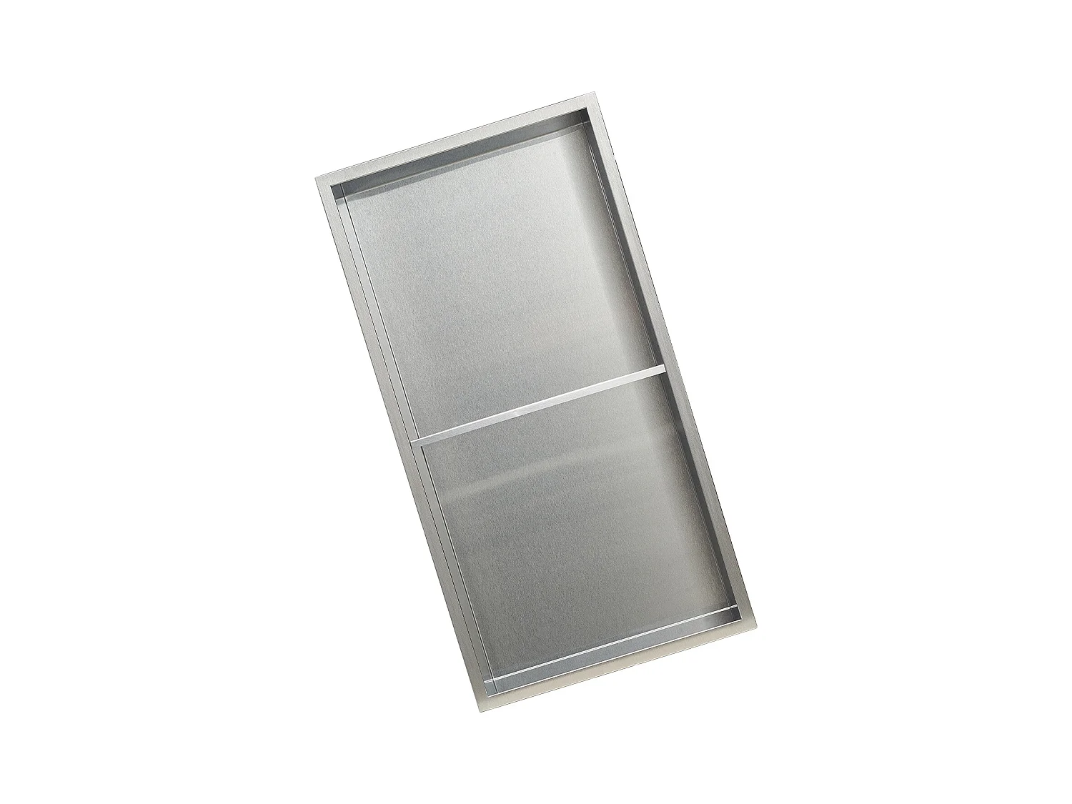 Niche Douche Encastrable SucceBuy, 10,2x33x63,5 cm, Niche Murale en Acier Inoxydable Double Niveau, Étagère de Salle de Bain Moderne Étanche, Argenté