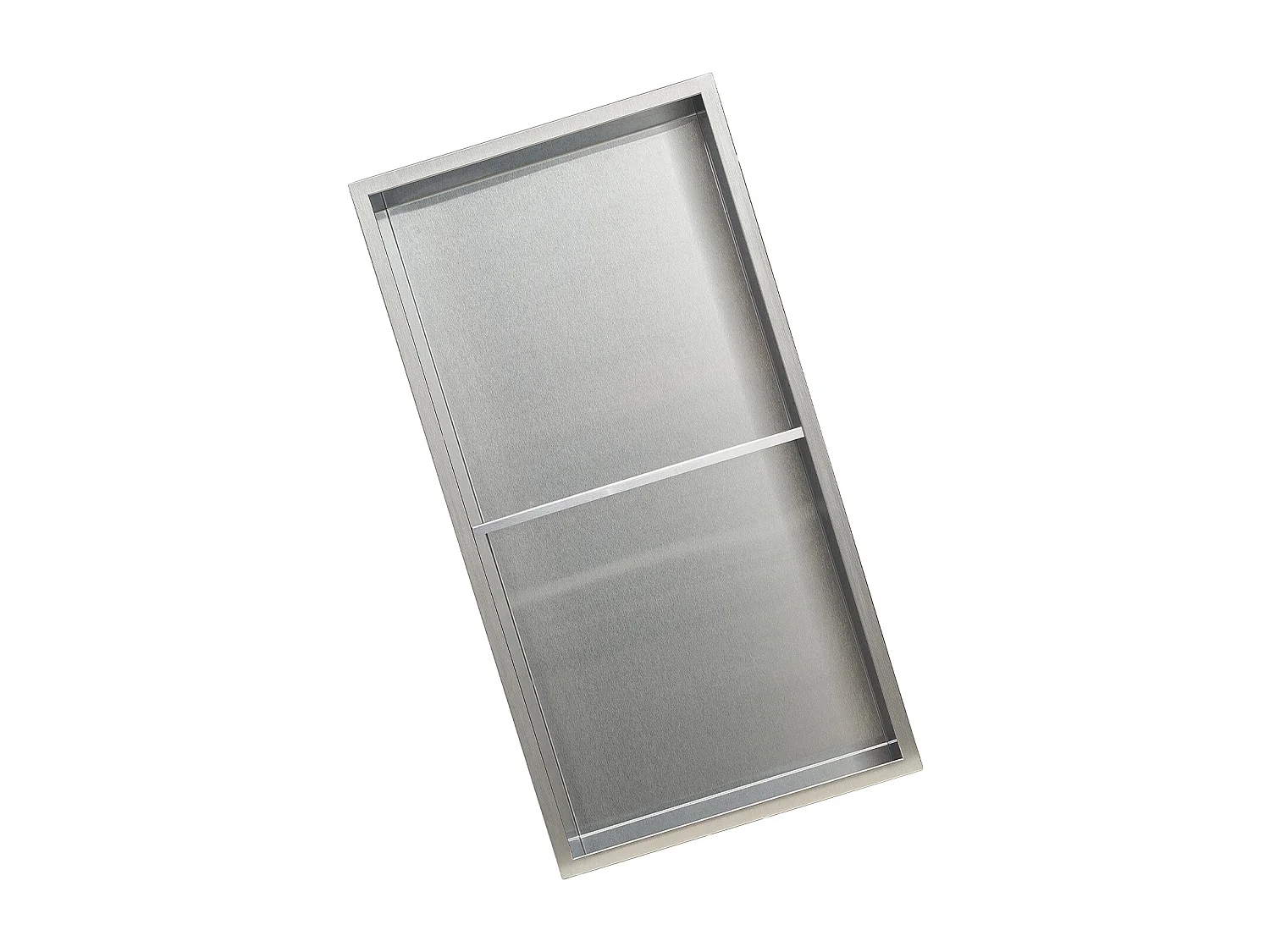 Niche Douche Encastrable SucceBuy, 10,2x33x63,5 cm, Niche Murale en Acier Inoxydable Double Niveau, Étagère de Salle de Bain Moderne Étanche, Argenté