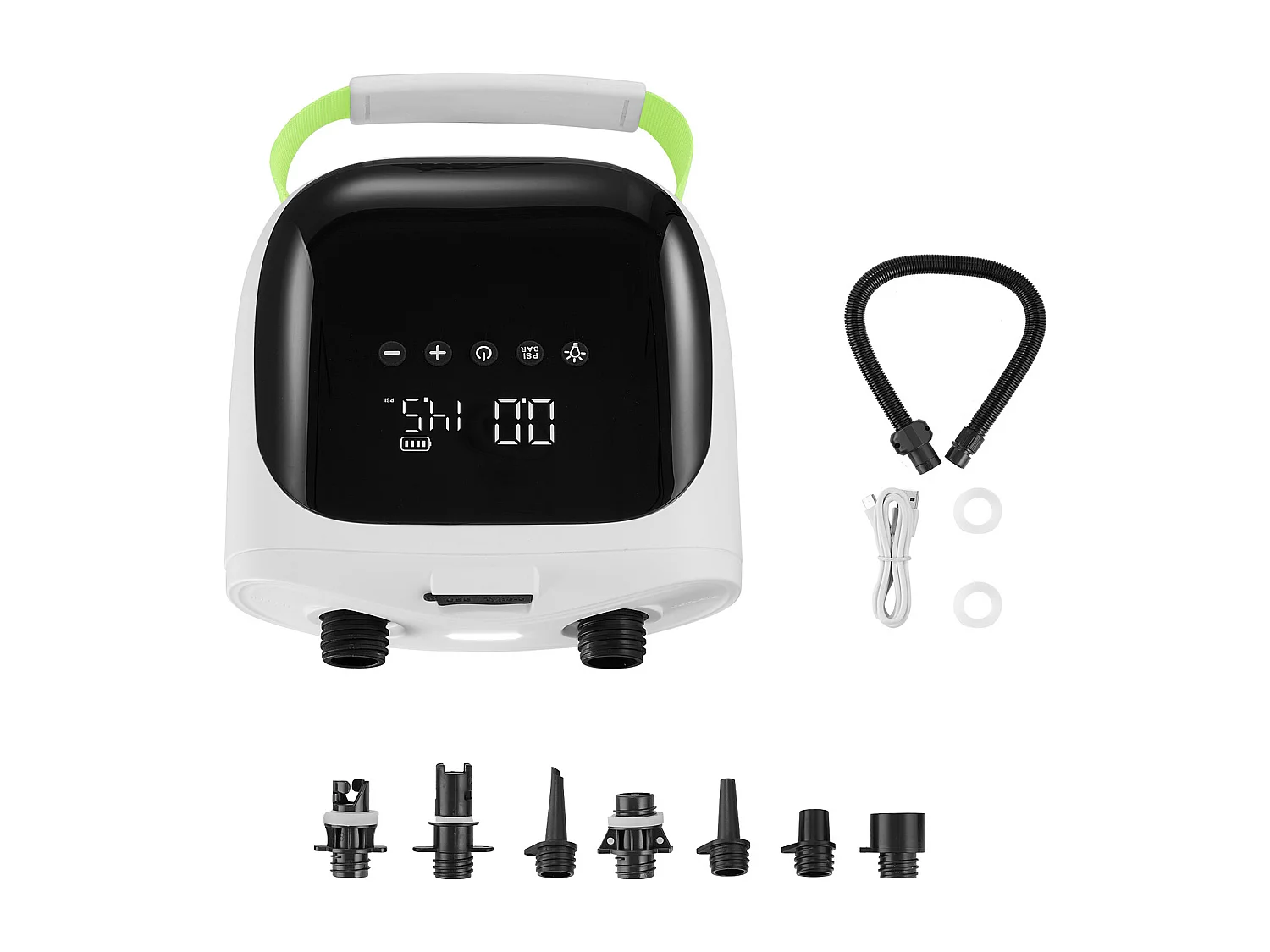 Pompe à Air Électrique pour Paddle Haute Pression SucceBuy Gonfleur Rechargeable à Deux Étages pour SUP avec Arrêt Automatique, Fonction de Dégonflage, 20 psi