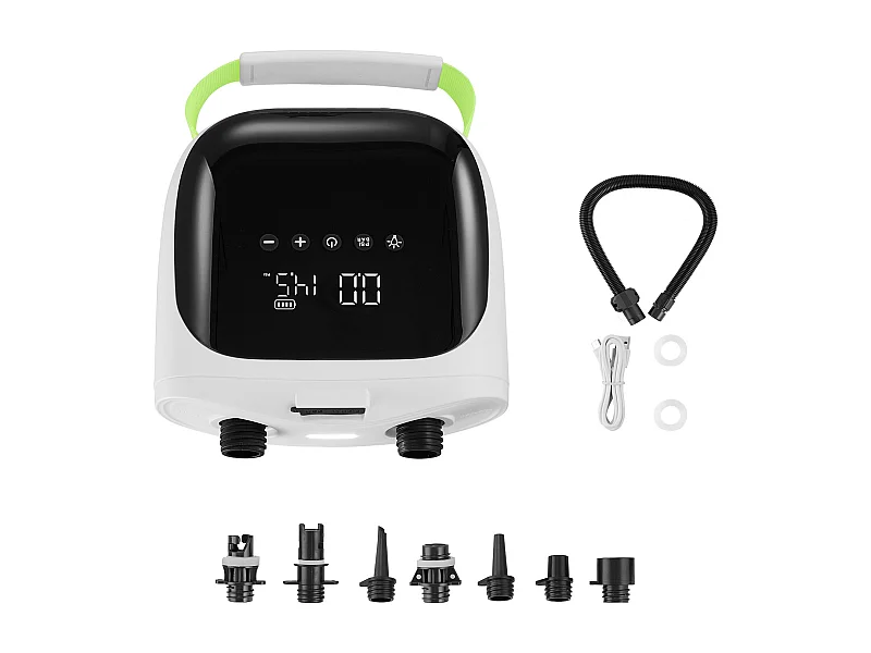 Pompe à Air Électrique pour Paddle Haute Pression SucceBuy Gonfleur Rechargeable à Deux Étages pour SUP avec Arrêt Automatique, Fonction de Dégonflage, 20 psi