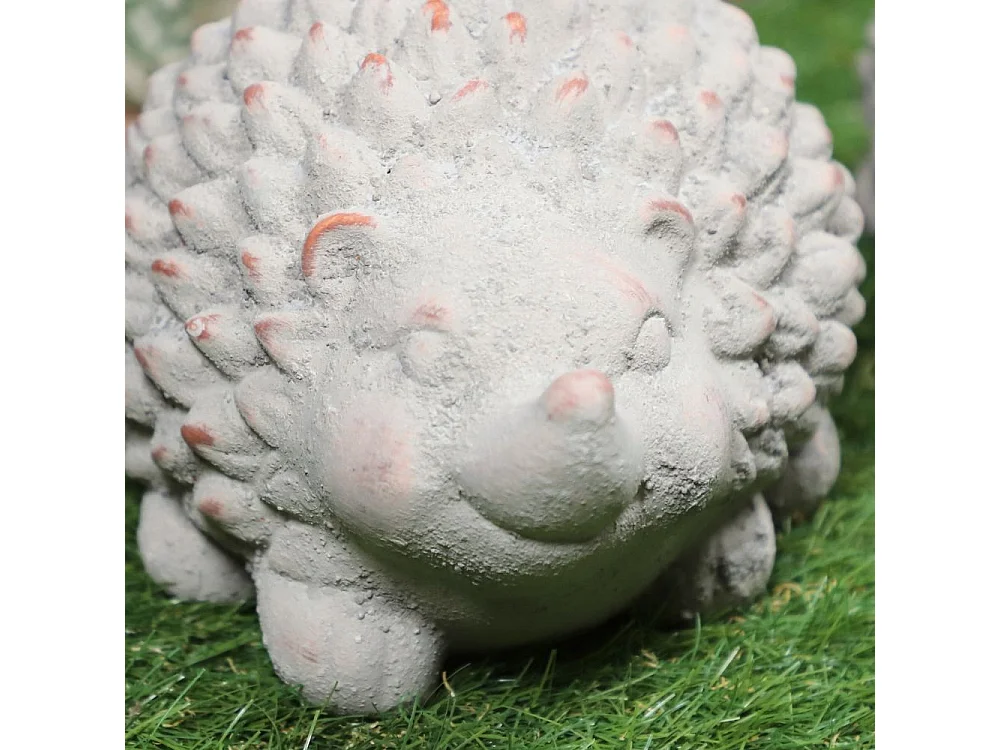 Statue statuette sculpture animaux hérisson déco jardin béton gris 21cm