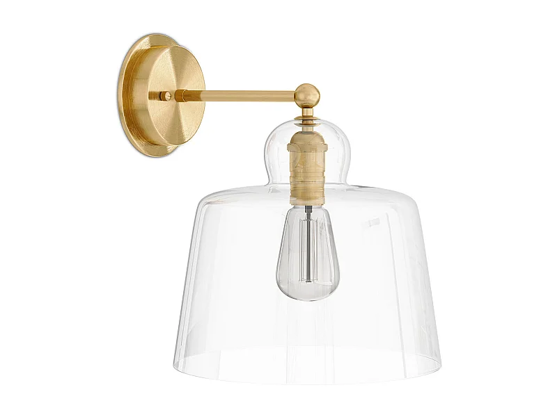 Wandleuchte – goldfarbenes Metall und Glas – Sabela