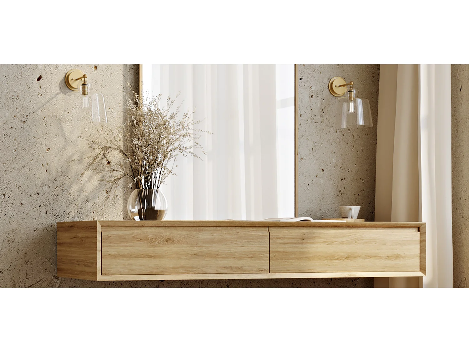 Applique Murale - Lampe Métal Doré et Cristal - Sabela Transparent