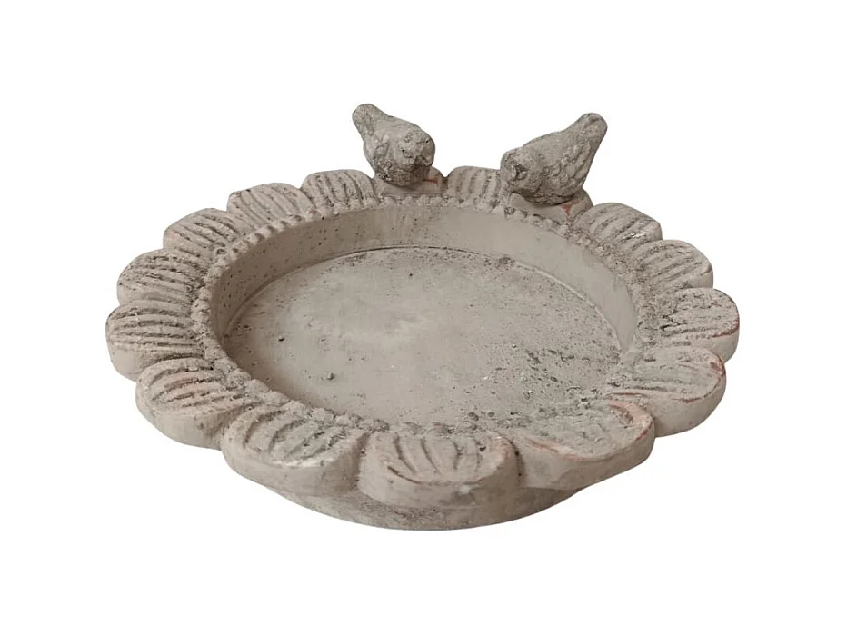 Statuette statue décorative jardin hibou ciment gris vieilli 19cm