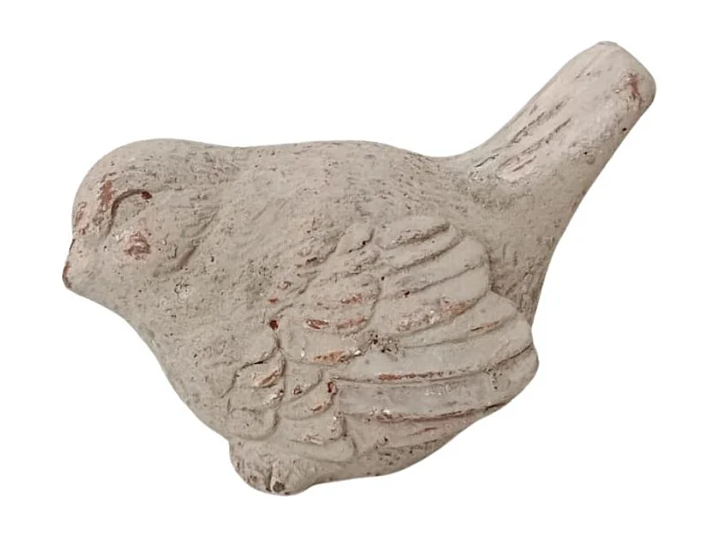 Statue statuette sculpture pierre oiseau déco jardin béton gris 14cm