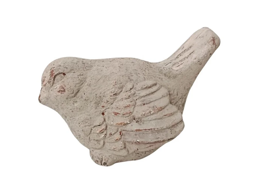 Statue statuette sculpture pierre oiseau déco jardin béton gris 14cm