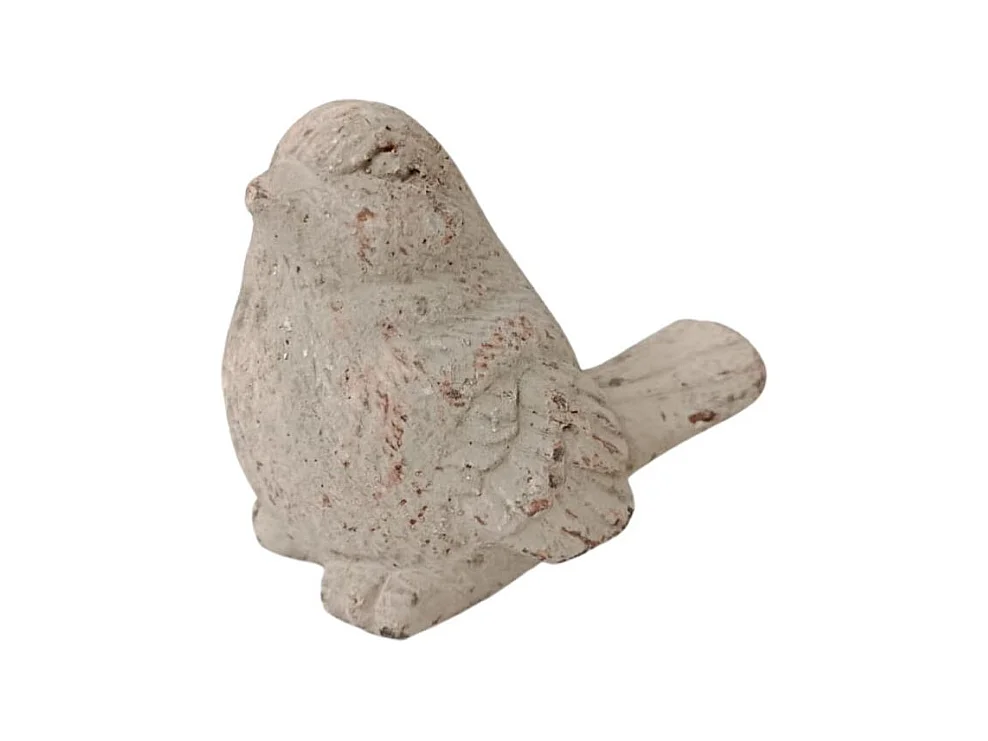 Statue statuette sculpture pierre oiseau déco jardin béton gris 14cm