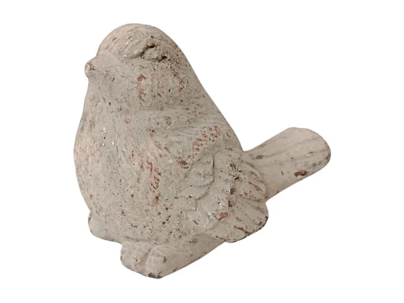 Statue statuette sculpture pierre oiseau déco jardin béton gris 14cm