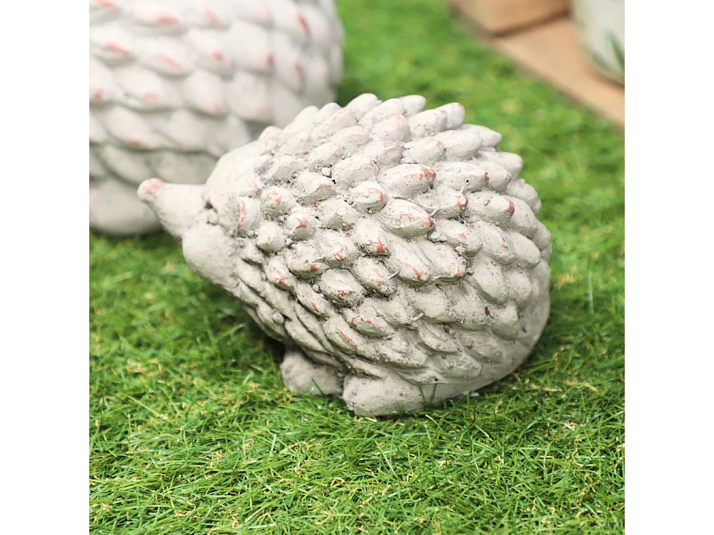 Statue statuette sculpture animaux hérisson déco jardin béton gris 15cm