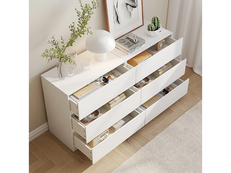 Commode 3 Tiroirs - avec mécanisme de fermeture en douceur - meuble de rangement - 70x40x73cm