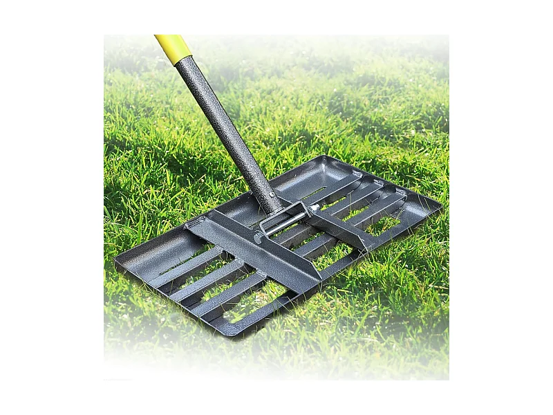 Ancinho de Nivelamento de Grama em Metal com Cabo, para Golfe, Jardim, Superfície - 75x25x200cm