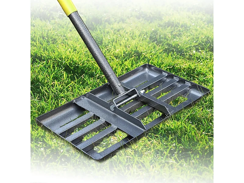 Rastrillo de Nivelación de Césped en Metal con Mango, para Golf, Jardín, Superficie - 75x25x200cm