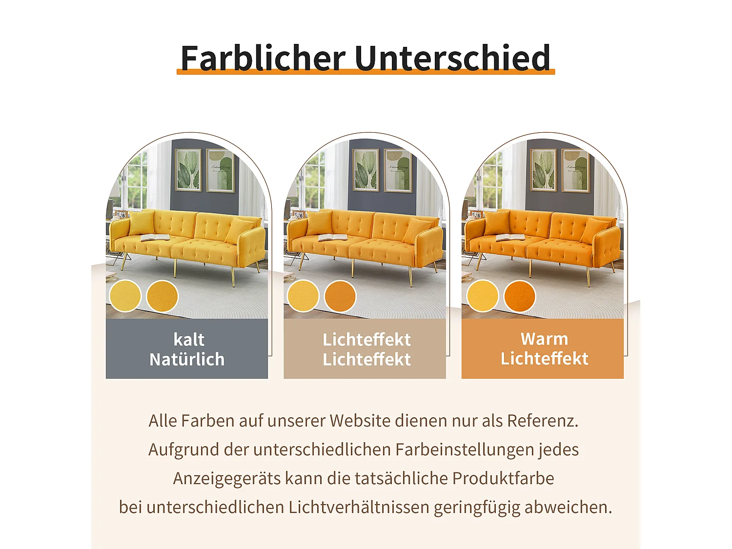 2-Sitzer-Schlafsofa – 178 x 82 x 70 cm – mit verstellbarer Rückenlehne und Armlehnen – Samt – Gelb