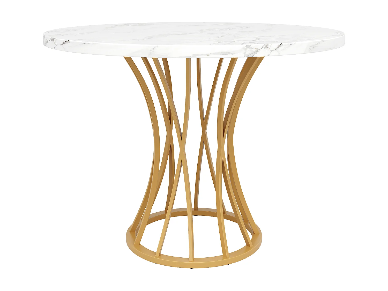 Lot de 5 table à manger avec 4 chaises - 80 x 80 x 76 cm - table pieds en métal doré - MDF + Métal - gris