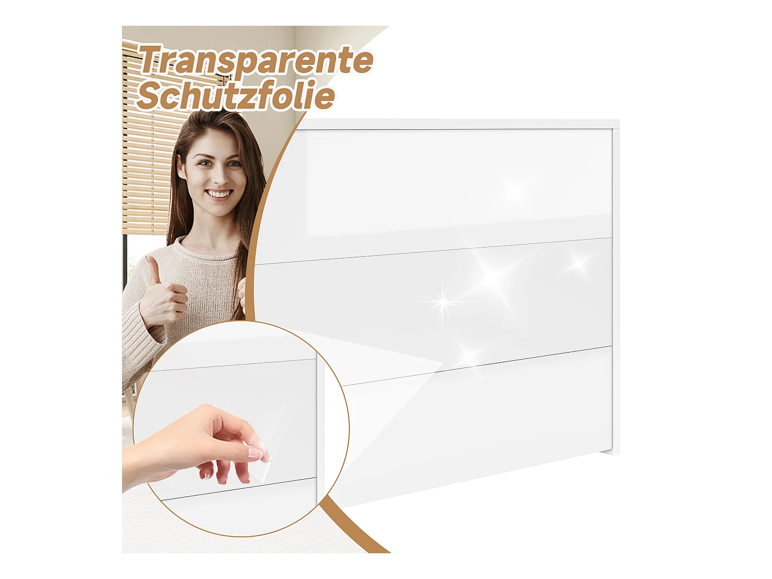 Bureau pliable avec chargeur sans fil - 115 x 51 x 93 cm - buffet et bureau 2 en 1 - aggloméré - blanc