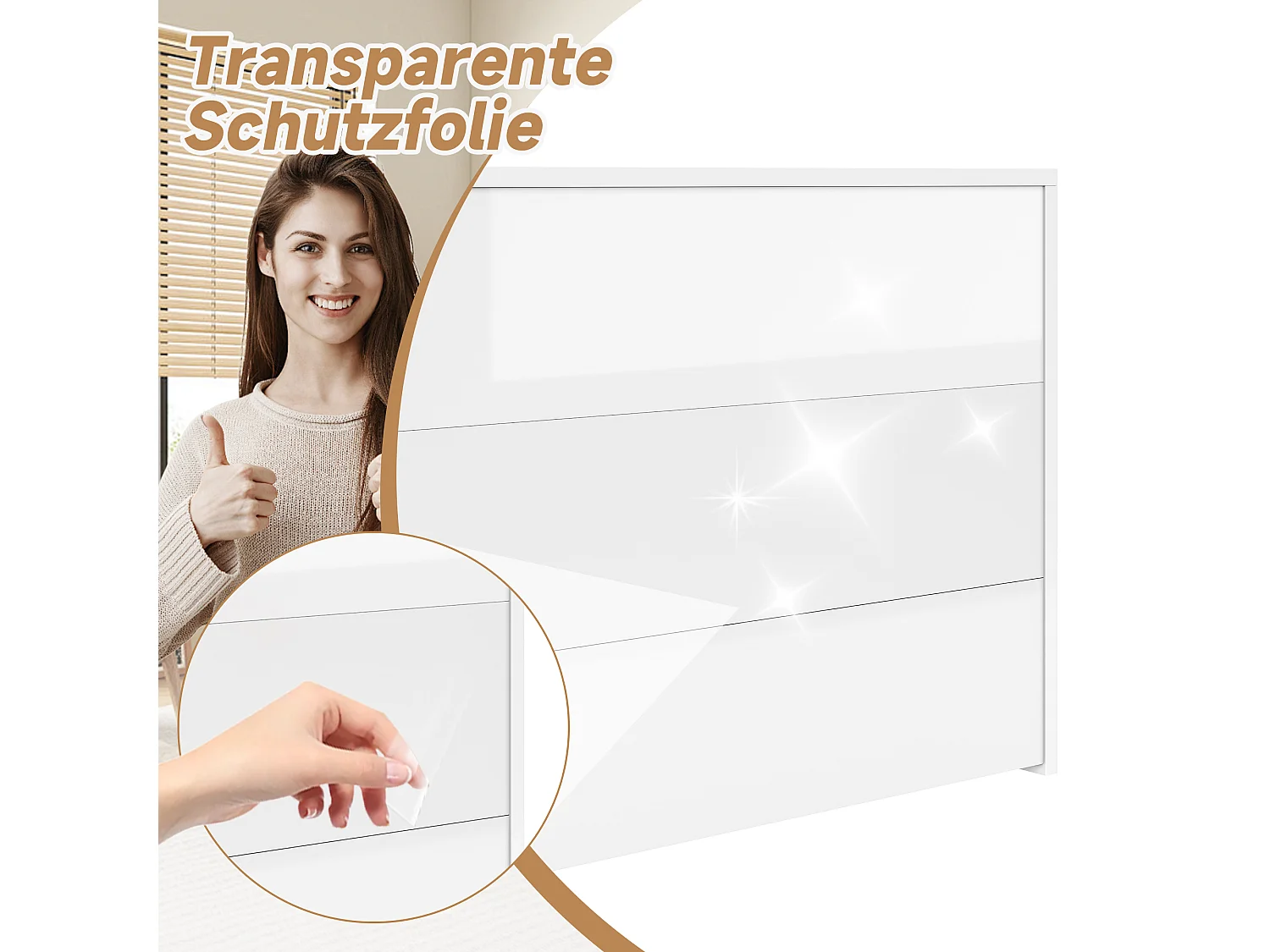 Bureau pliable avec chargeur sans fil - 115 x 51 x 93 cm - buffet et bureau 2 en 1 - aggloméré - blanc