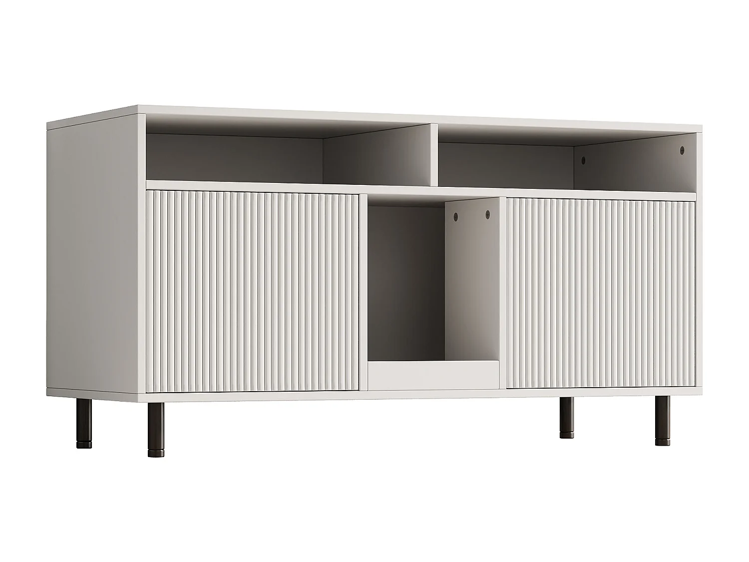 Nowoczesna komoda - 120 x 50 x 66 cm - z matą do zbierania piasku + 2 drzwi - MDF - biała