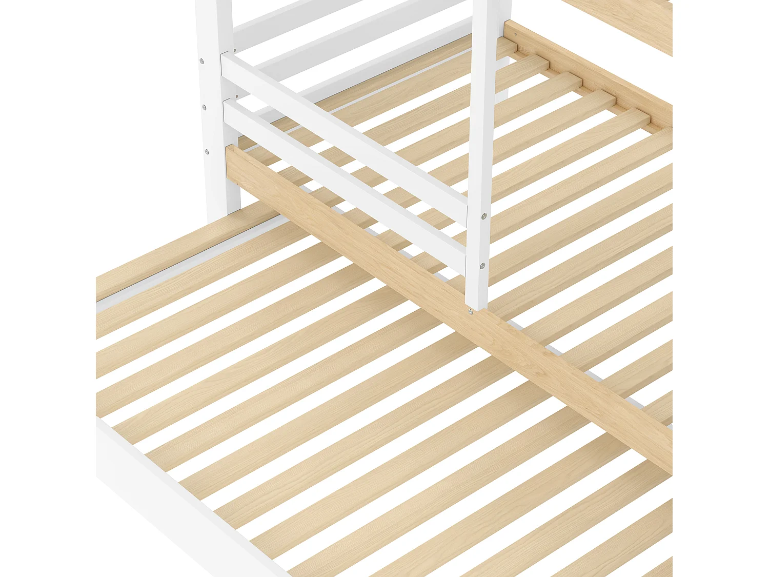 Beliche infantil - 2 x 90 x 200 cm - com cama auxiliar 90 x 190 cm - escada de armazenamento - MDF - branco