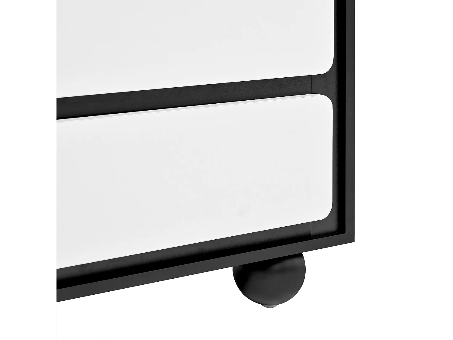 Buffet/commode élégante à 6 tiroirs - 140 x 38 x 74.5 cm - coiffeuse moderne - aggloméré - noir + blanc