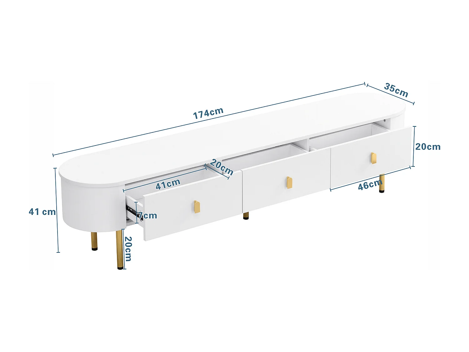 Set di mobili porta TV e tavolino da caffè di lusso leggero - Combinazione soggiorno - con cassetti - MDF - Bianco