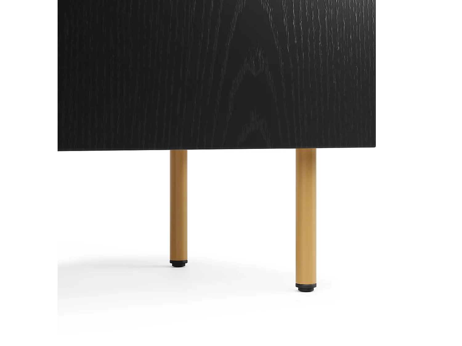 Buffet moderne - 120 x 40 x 77.5 - avec 2 portes + 2 étagères - table basse en métal/verre - aggloméré - noir