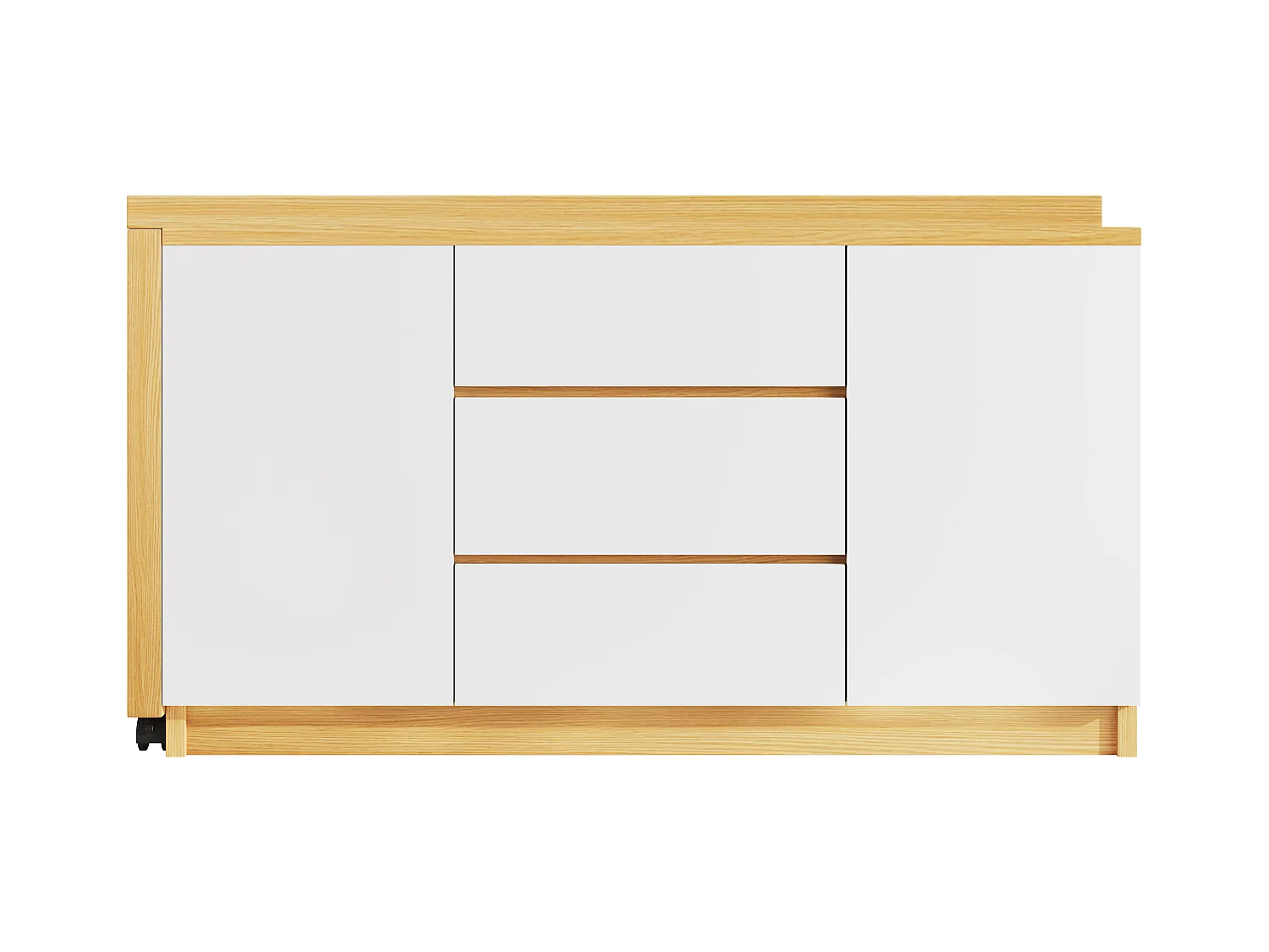 Biurko i kredens 2 w 1 - 120 x 50 x 76,5 cm - obrotowy - z 3 szufladami + 2 drzwiami - płyta wiórowa - biały