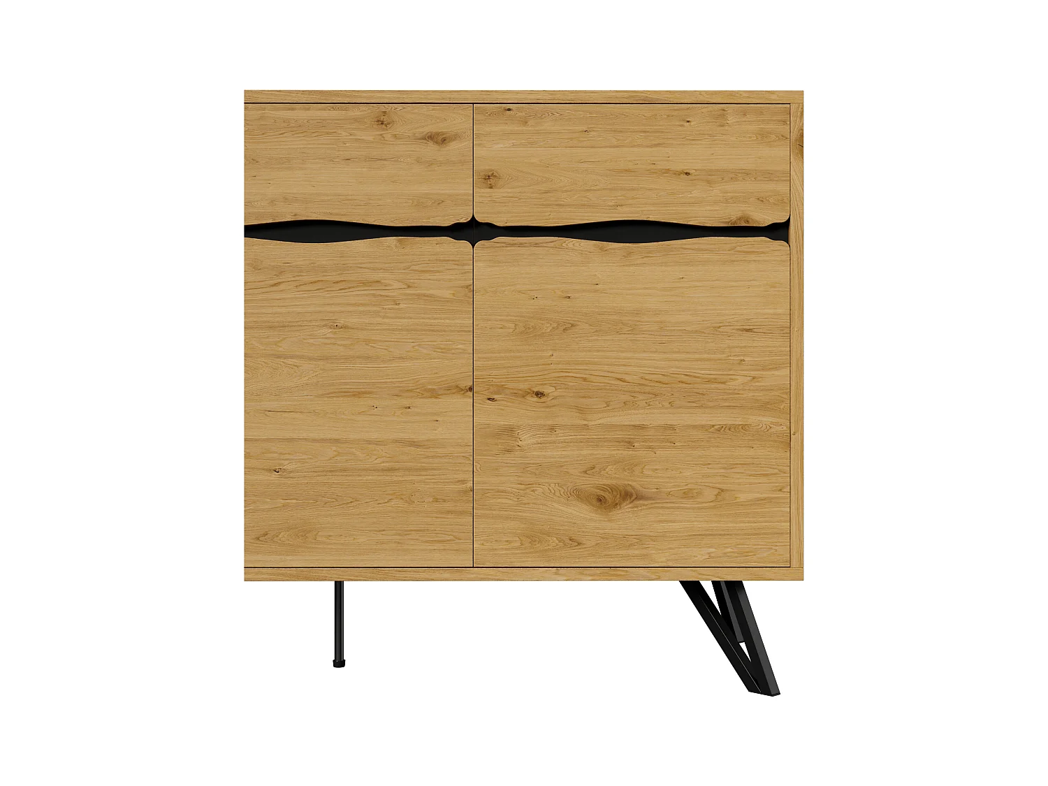 Buffet avec 3 portes - 140 x 40 x 75.5 cm - pour salon et salle à manger - aggloméré - naturel