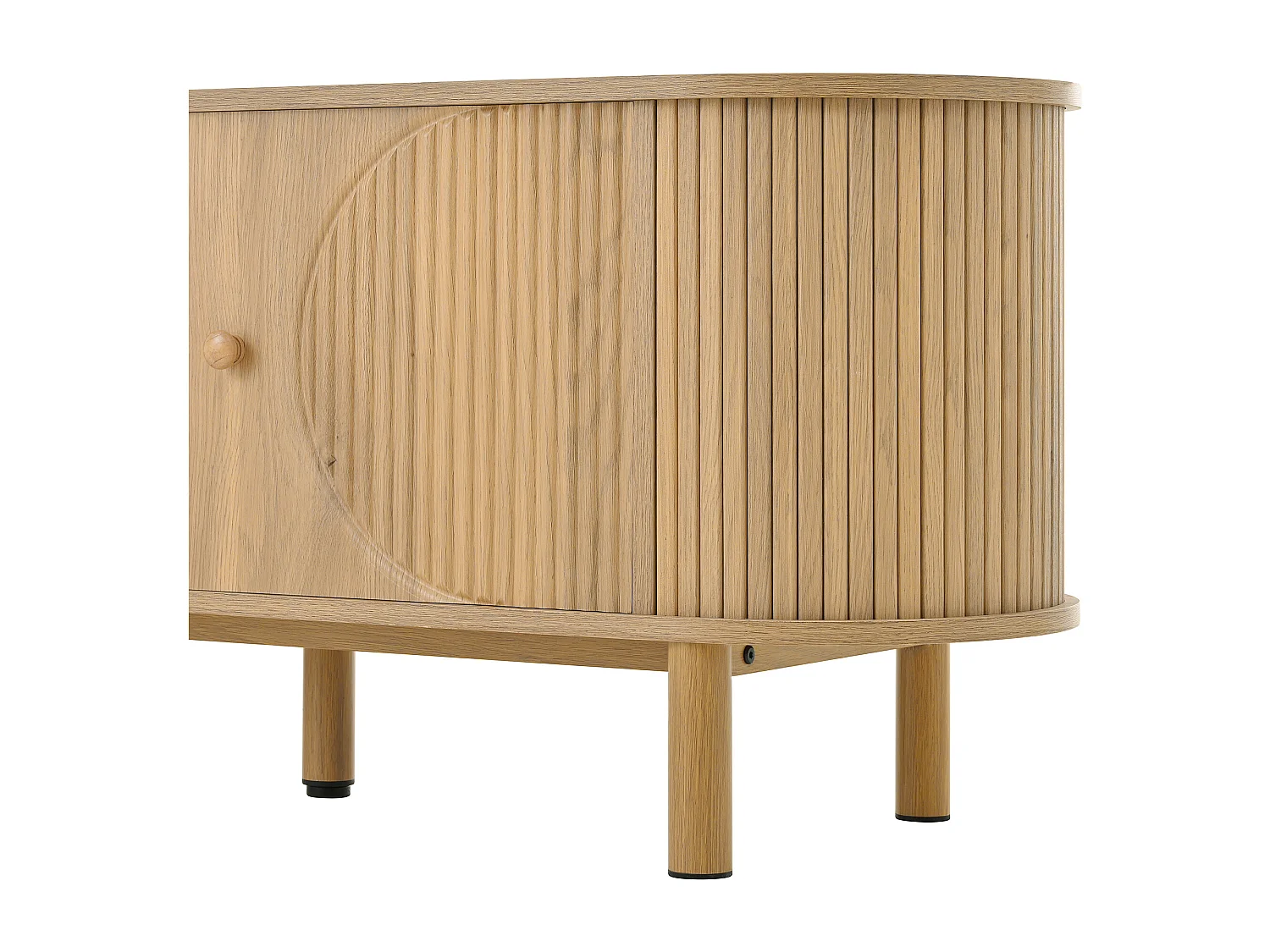 Mobile TV moderno - 175 x 36 x 51 cm - con 1 cassetto in rattan + 2 ante - MDF - naturale