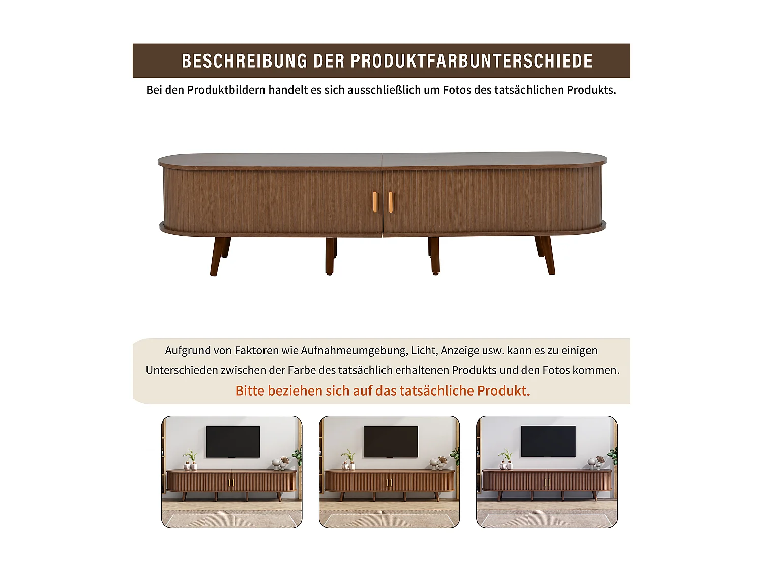 Woonkamer TV-meubel - 175 x 40 x 42 cm - met 2 lades + telescopische deuren - MDF - donker naturel