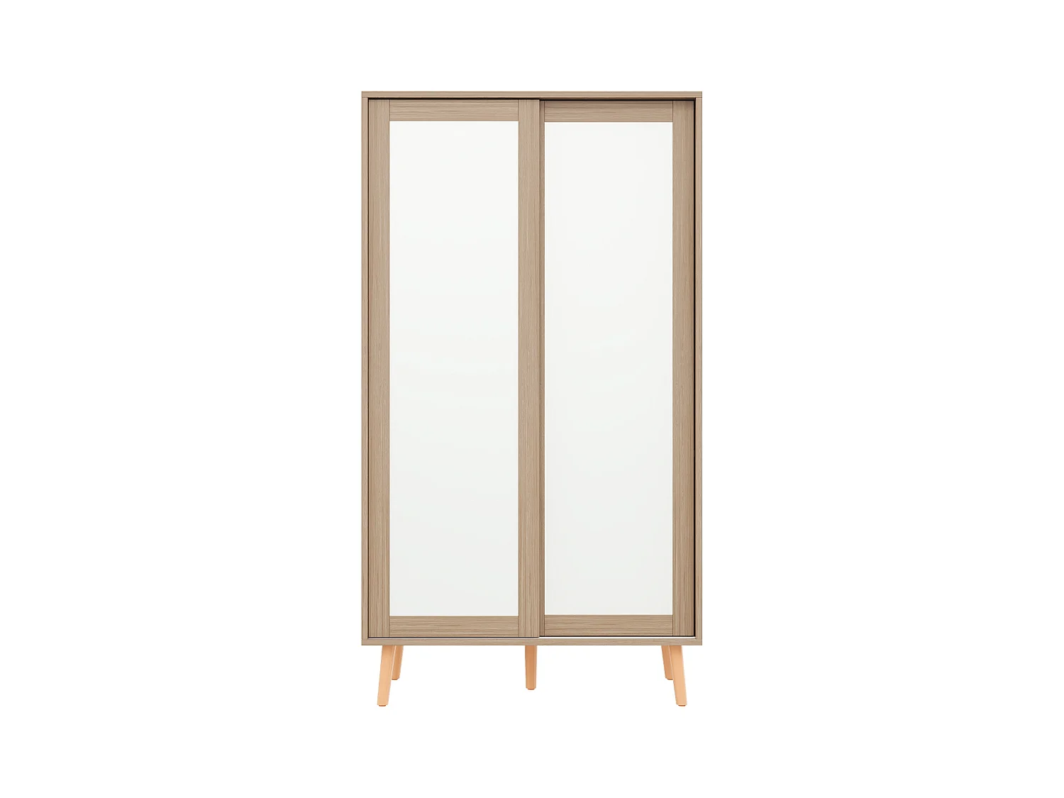 Armoire pour enfants - 80 x 46 x 141.5 cm - avec portes coulissantes + tringle à vêtements - bois - naturel