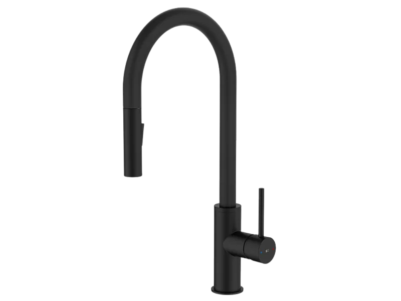 Foga Miscelatore per lavabo con doccetta estraibile in nero opaco Essebagno