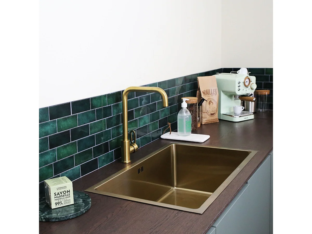 Baltic mitigeur évier or brossé - Essebagno