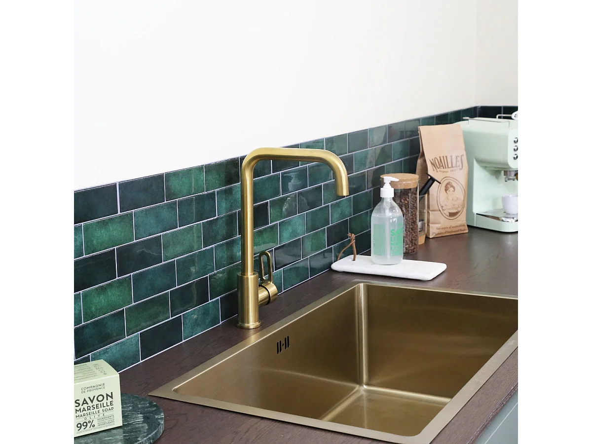 Baltic mitigeur évier or brossé - Essebagno