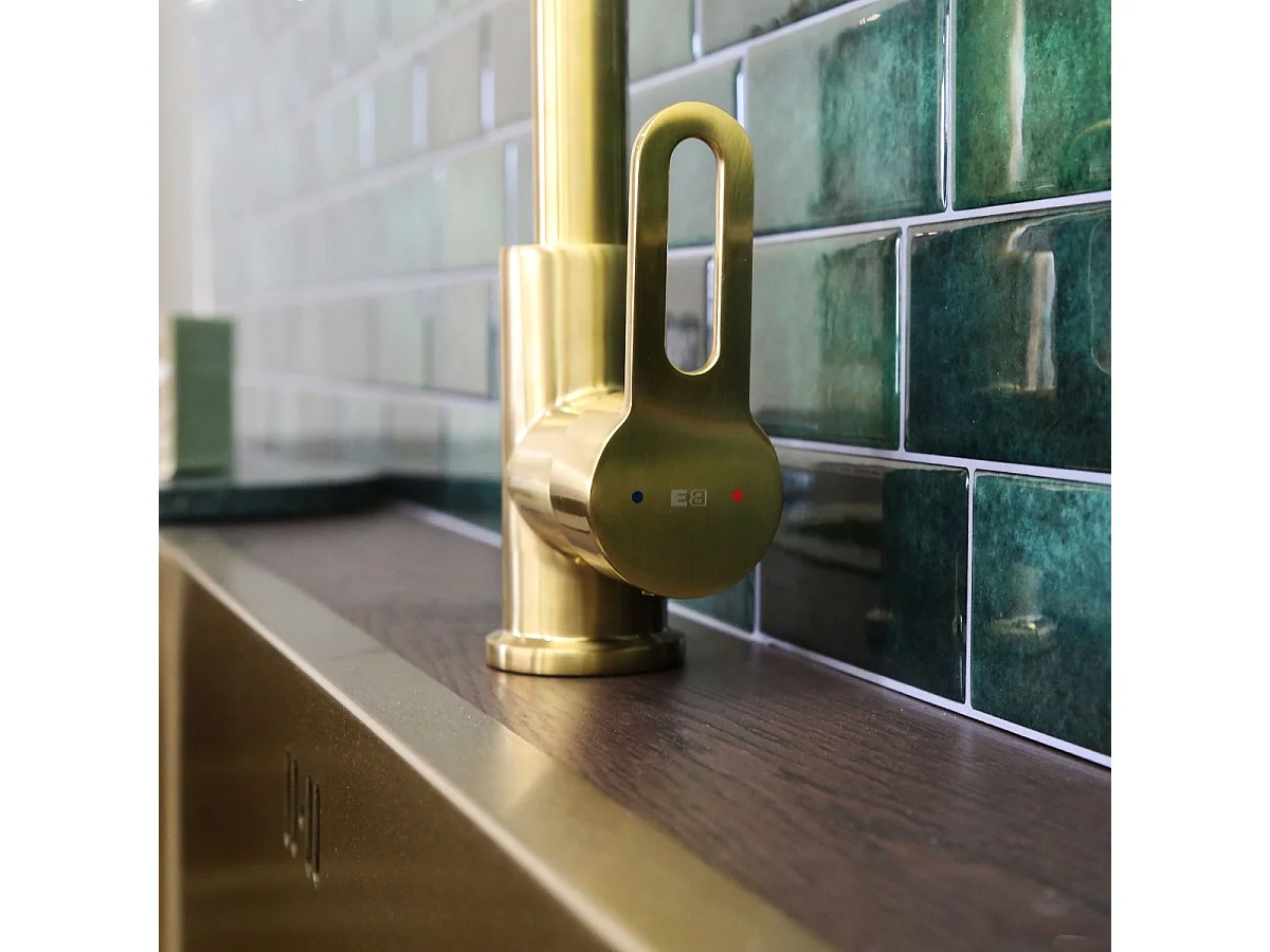 Baltic mitigeur évier or brossé - Essebagno