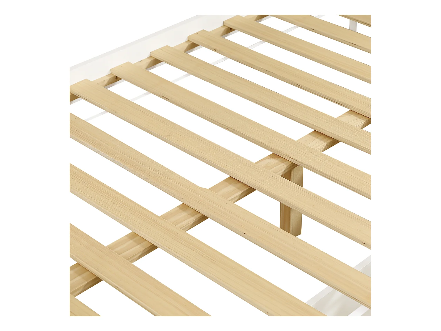 Lit superposé 90x200cm - avec 2 tiroirs - avec fenêtres - escalier avec rangement - Bois massif + MDF - Blanc (sans matelas)