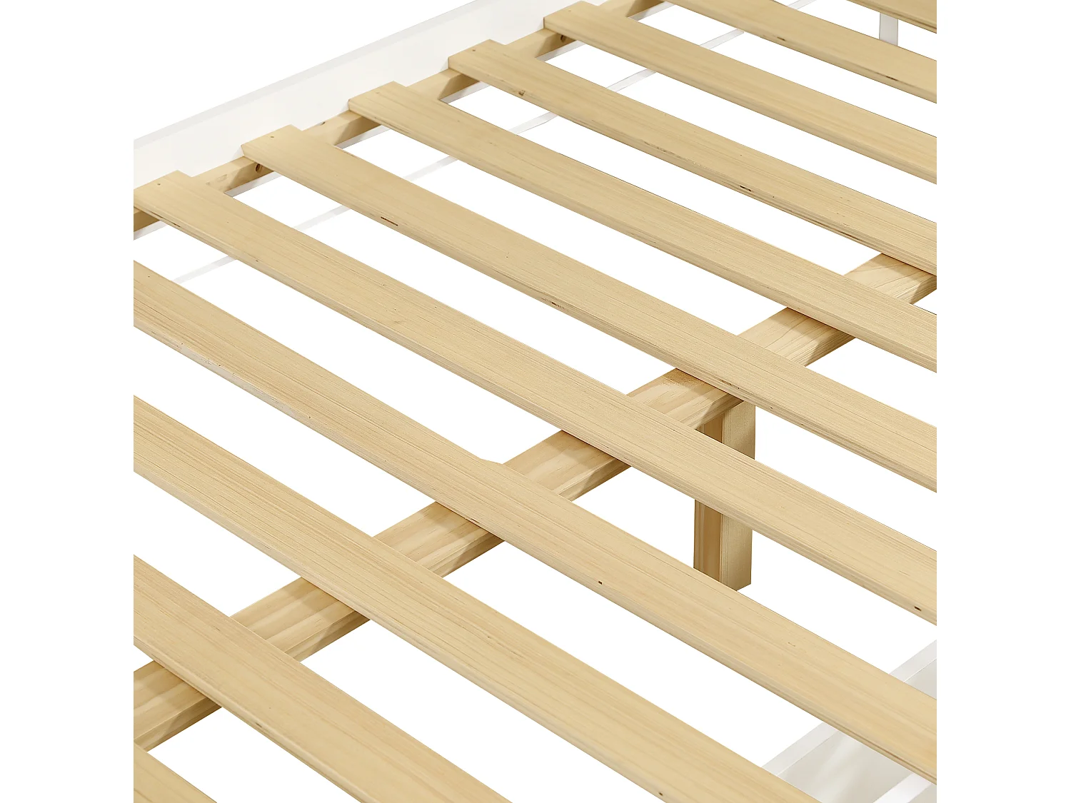 Lit superposé 90x200cm - avec 2 tiroirs - avec fenêtres - escalier avec rangement - Bois massif + MDF - Blanc (sans matelas)
